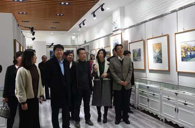 图2  全体人员参观密云美协副主席王丽老师画展