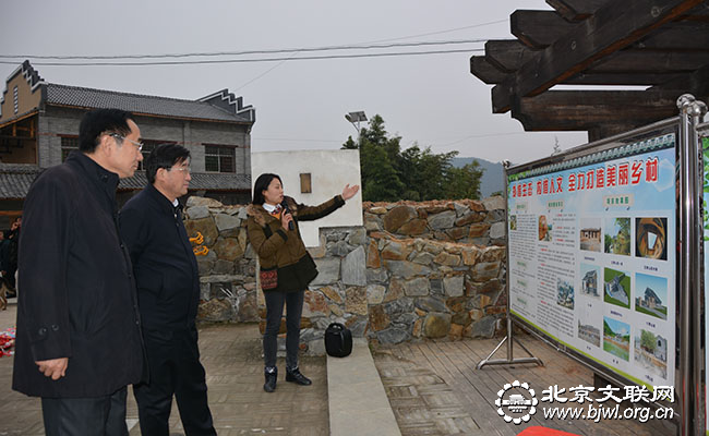 北京市文联党组书记、常务副主席陈启刚，十堰市委常委、宣传部长吴世杰了解郧县樱桃沟村建设情况