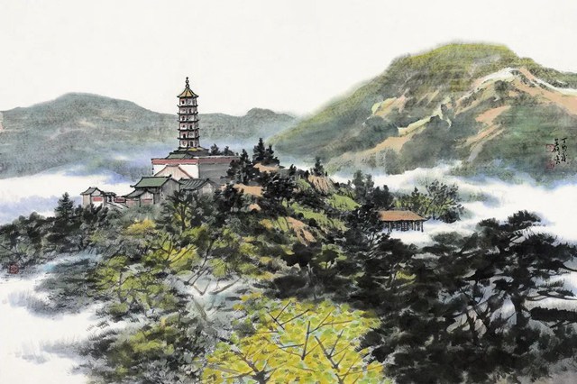 李呈修 ： 玉泉山高 ，46cm x 68cm